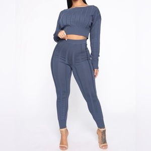 Blue 2 pcs suit